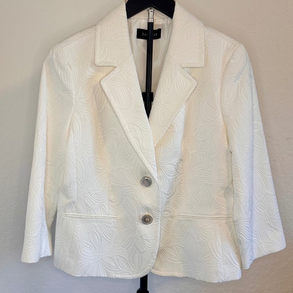 Talbots Jackets & Blazers - Talbots White Textured Dressy Jacket, Size 8
